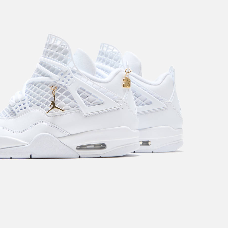 White / Gold Women Kith Jordan WMNS Air Jordan 4 NET Sneakers | 3170-CVPTR