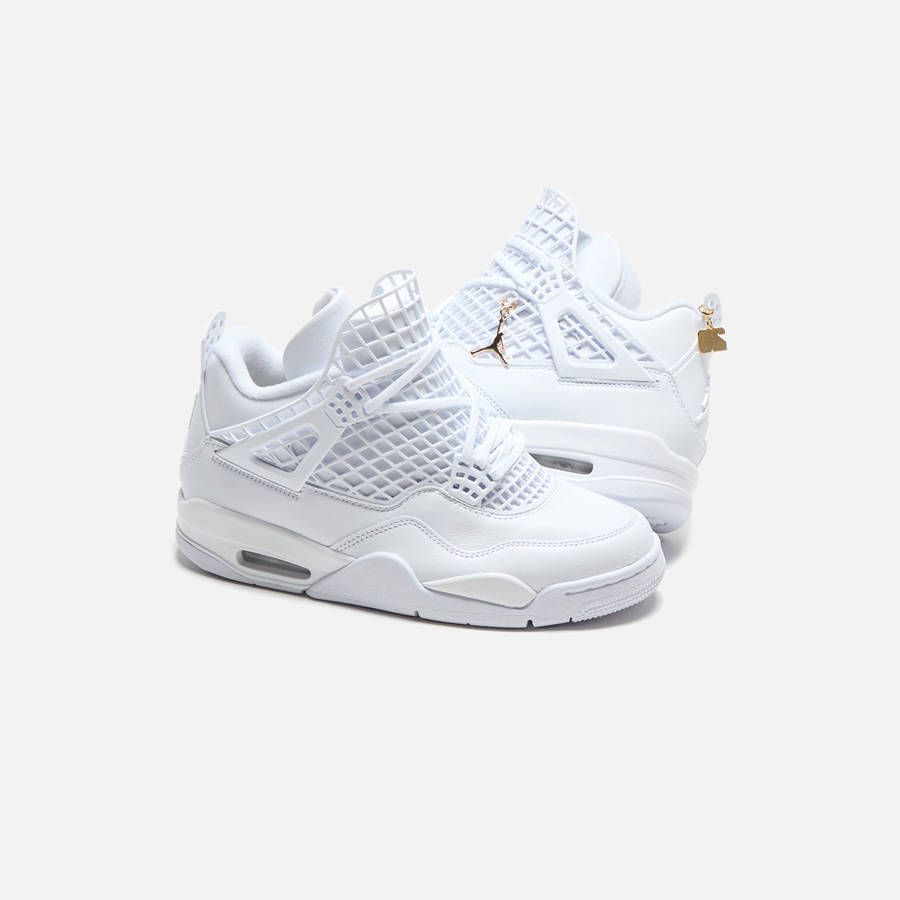 White / Gold Women Kith Jordan WMNS Air Jordan 4 NET Sneakers | 3170-CVPTR