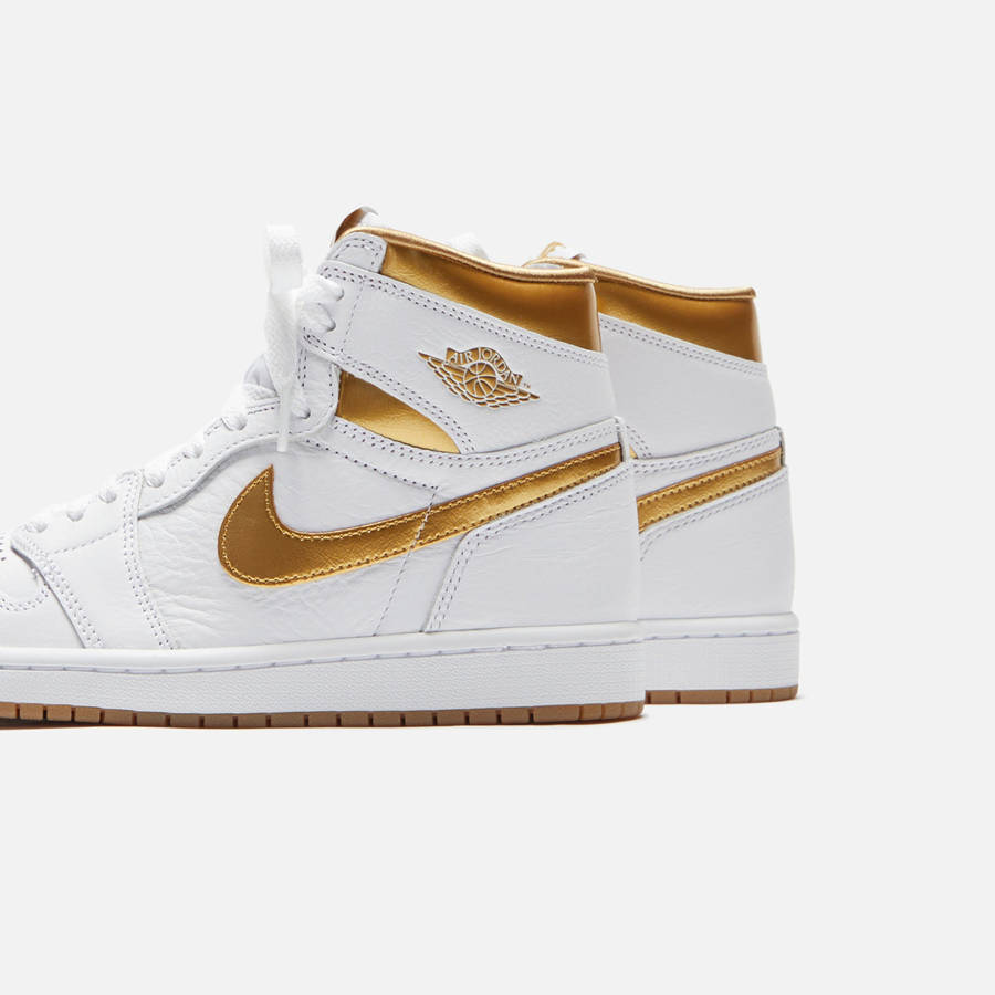White / Gold / Light Brown Women Kith Jordan WMNS Air Jordan 1 High OG Sneakers | 0548-NWQFB