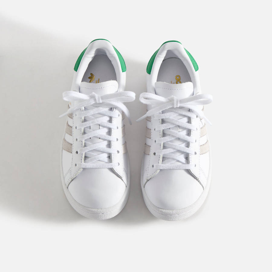White / Green Kids' Kith Classics for adidas Originals PS Campus 80s Sneakers | 1403-KFHSW
