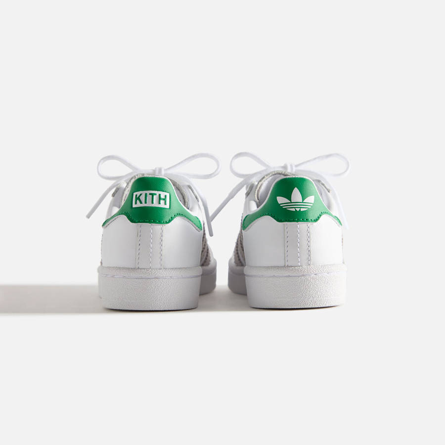 White / Green Kids' Kith Classics for adidas Originals PS Campus 80s Sneakers | 1403-KFHSW
