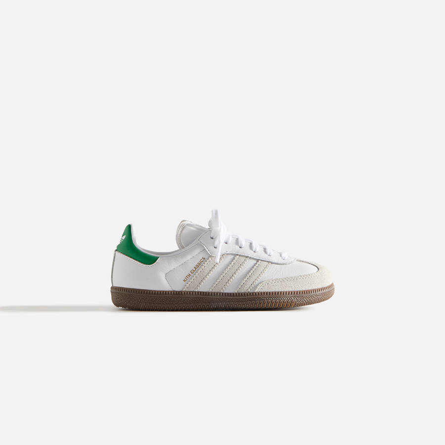 White / Green Kids' Kith Classics for adidas Originals PS Samba Sneakers | 2706-PYTUV