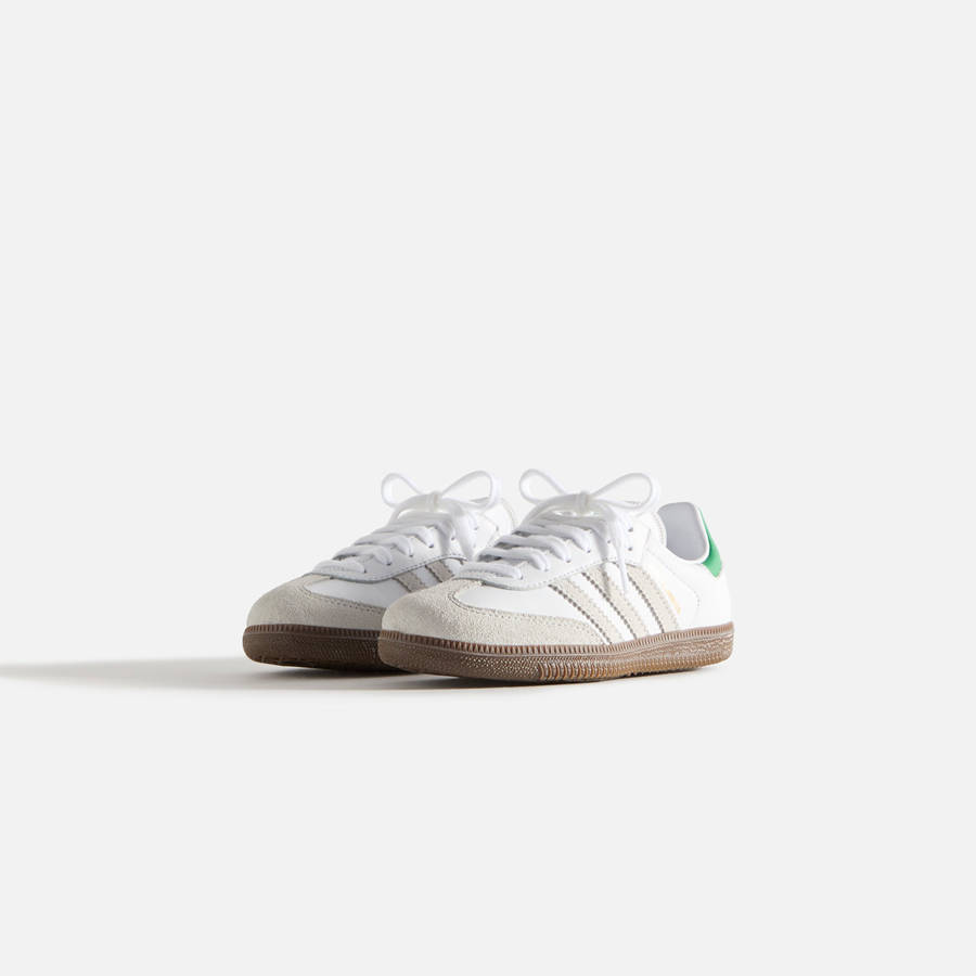 White / Green Kids' Kith Classics for adidas Originals PS Samba Sneakers | 2706-PYTUV