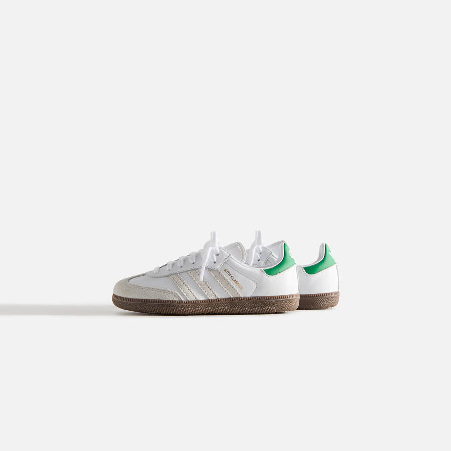White / Green Kids' Kith Classics for adidas Originals PS Samba Sneakers | 2706-PYTUV