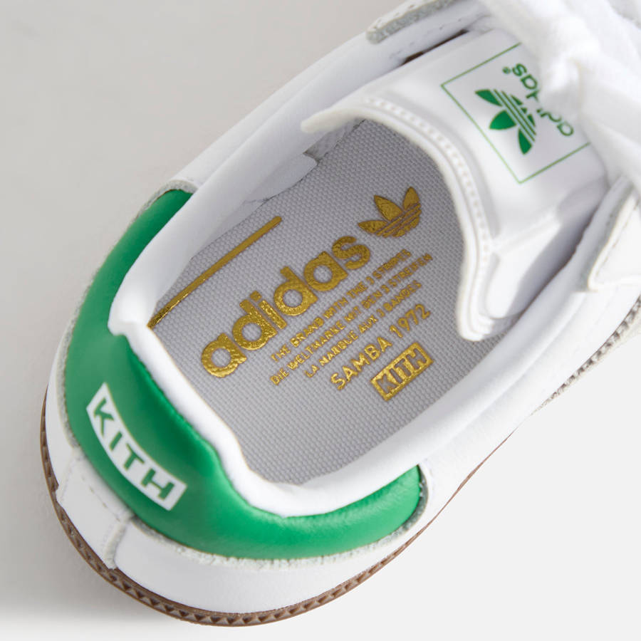White / Green Kids' Kith Classics for adidas Originals PS Samba Sneakers | 2706-PYTUV