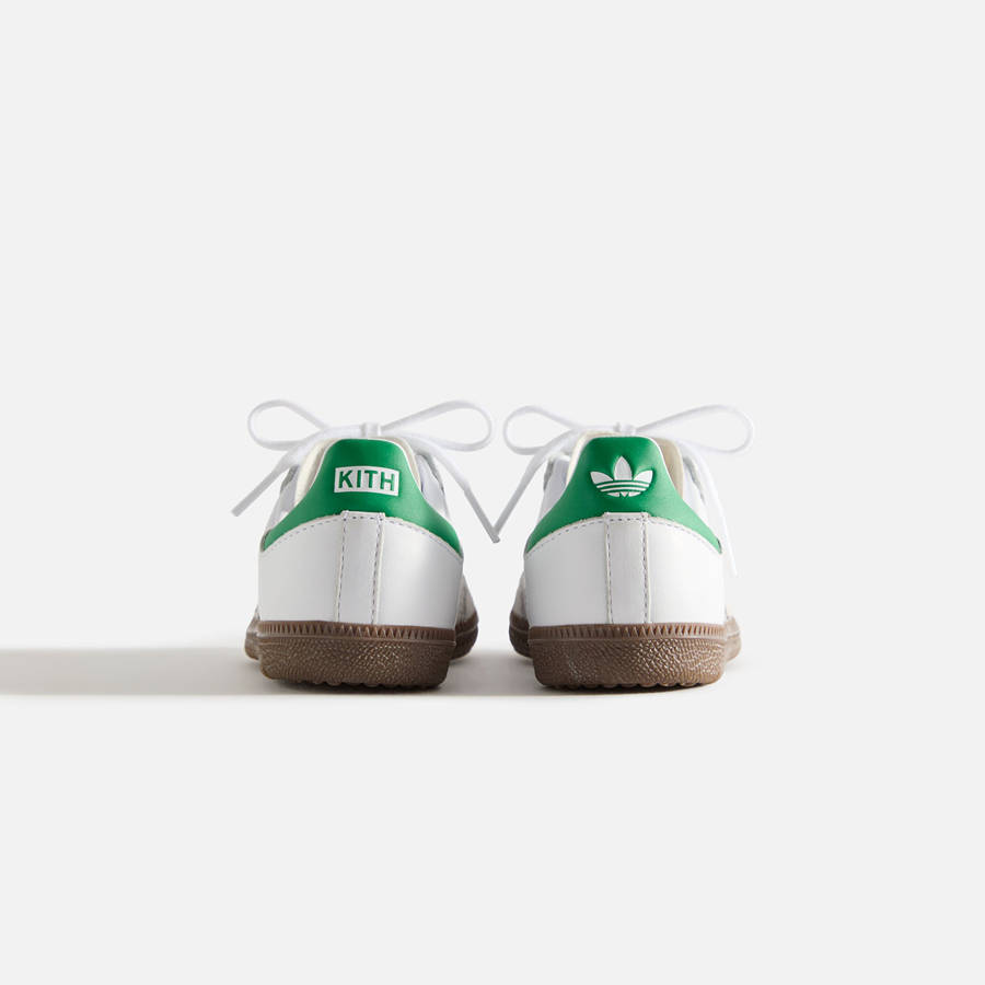 White / Green Kids' Kith Classics for adidas Originals PS Samba Sneakers | 2706-PYTUV
