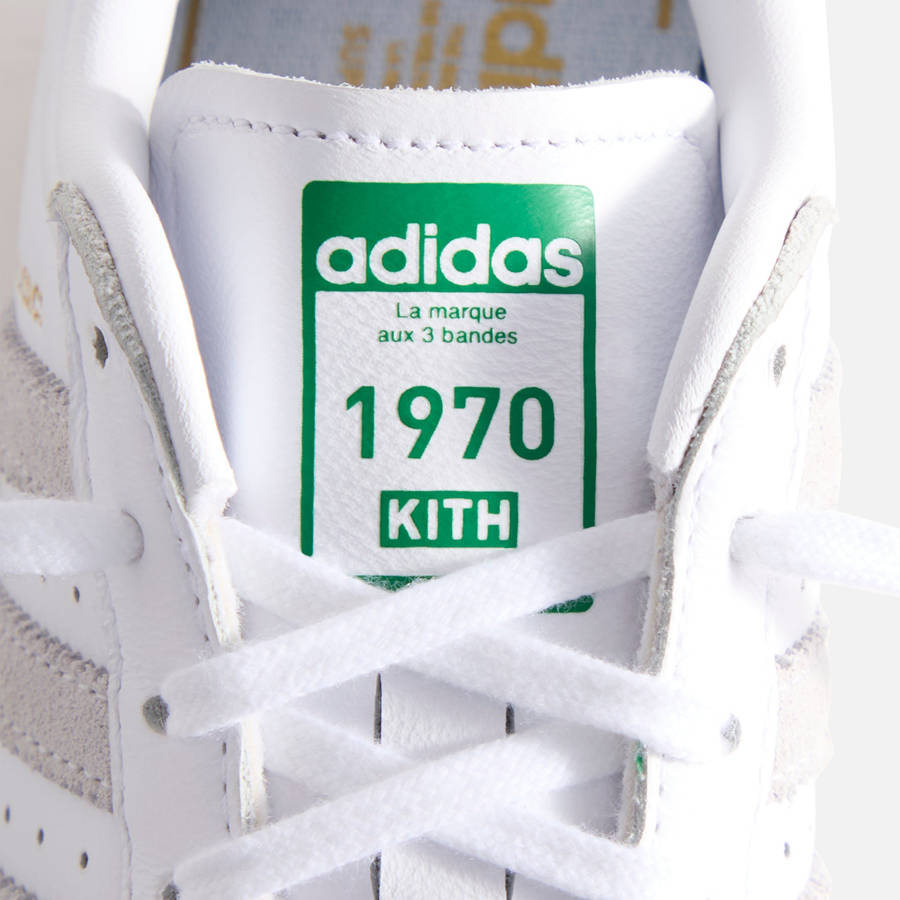 White / Green Kids' Kith Classics for adidas Originals PS Superstar Sneakers | 6148-SDBXU