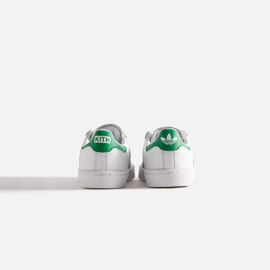 White / Green Kids' Kith Classics for adidas Originals TD Campus 80s Sneakers | 9548-YUQGD
