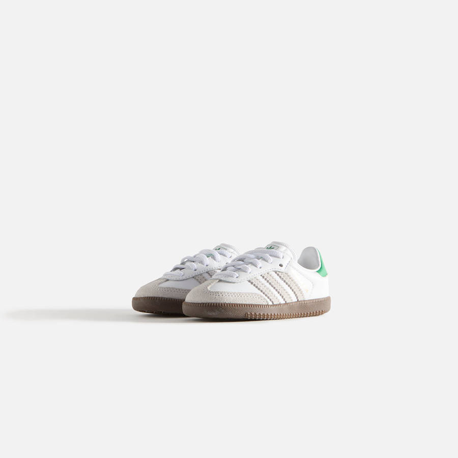 White / Green Kids' Kith Classics for adidas Originals TD Samba Sneakers | 4830-YCDHA