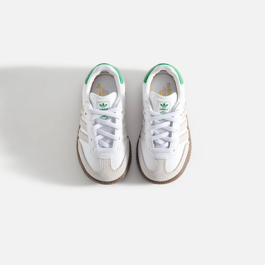 White / Green Kids' Kith Classics for adidas Originals TD Samba Sneakers | 4830-YCDHA