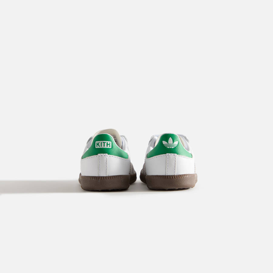 White / Green Kids' Kith Classics for adidas Originals TD Samba Sneakers | 4830-YCDHA