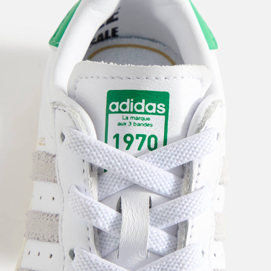 White / Green Kids' Kith Classics for adidas Originals TD Superstar Sneakers | 3814-YJNGB