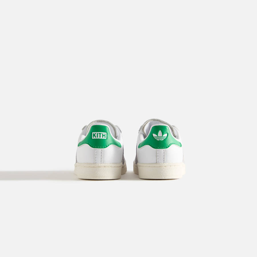 White / Green Kids' Kith Classics for adidas Originals TD Superstar Sneakers | 3814-YJNGB