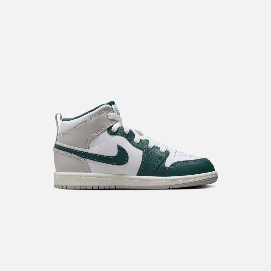 White / Green Kids' Kith Jordan PS Air Jordan 1 Mid SE Sneakers | 4216-BWOXD