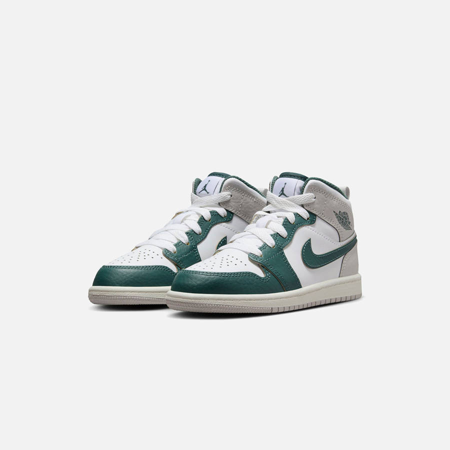 White / Green Kids' Kith Jordan PS Air Jordan 1 Mid SE Sneakers | 4216-BWOXD