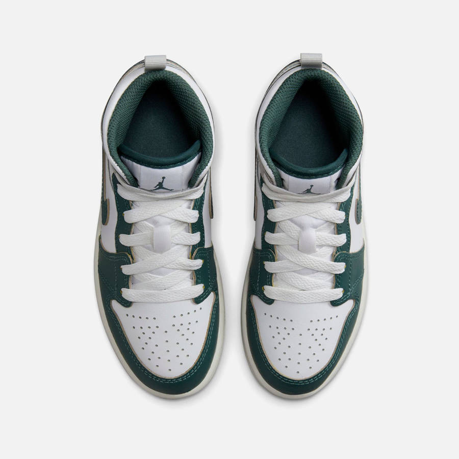 White / Green Kids' Kith Jordan PS Air Jordan 1 Mid SE Sneakers | 4216-BWOXD