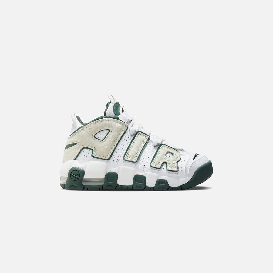 White / Green Kids' Kith Nike GS Air More Uptempo Sneakers | 4103-ALYVZ