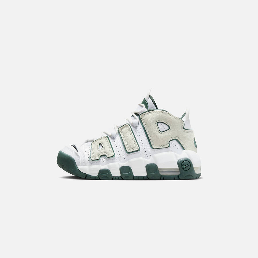 White / Green Kids' Kith Nike GS Air More Uptempo Sneakers | 4103-ALYVZ