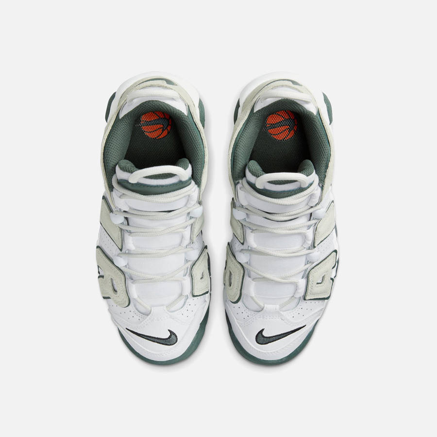 White / Green Kids' Kith Nike GS Air More Uptempo Sneakers | 4103-ALYVZ