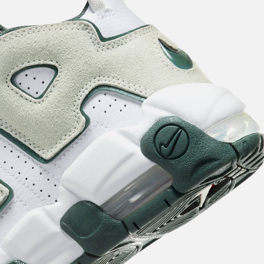 White / Green Kids' Kith Nike GS Air More Uptempo Sneakers | 4103-ALYVZ