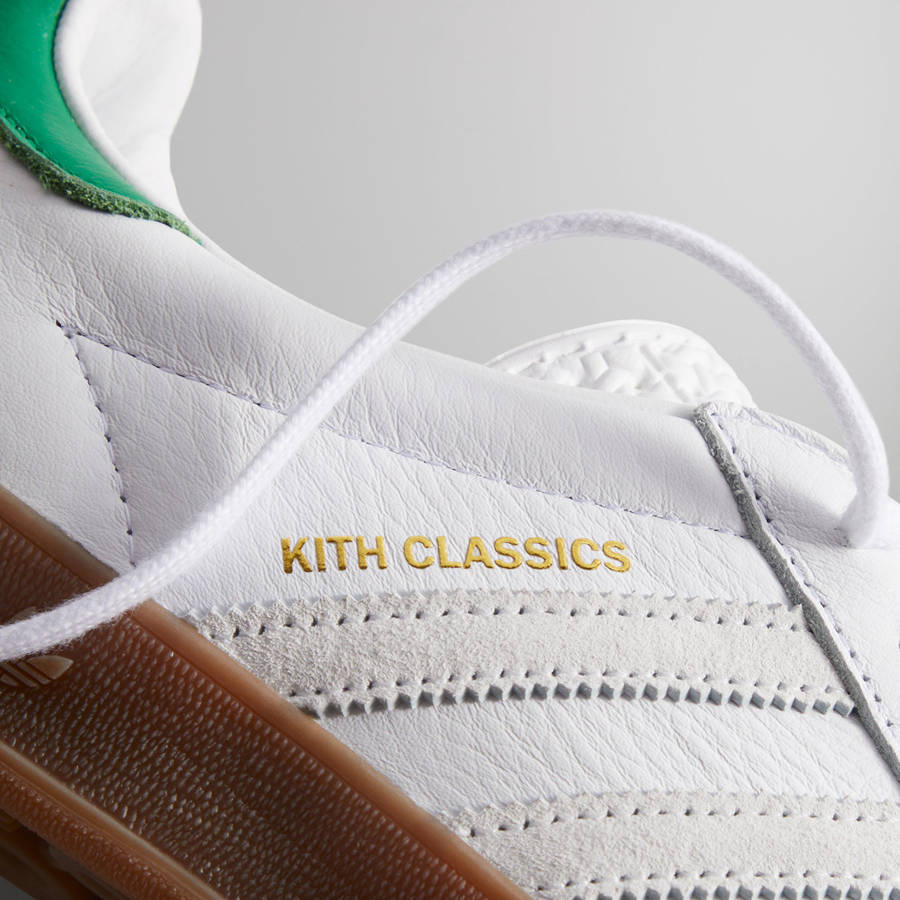 White / Green Men Kith Classics for adidas Originals Gazelle Indoor Sneakers | 4930-PDCLJ