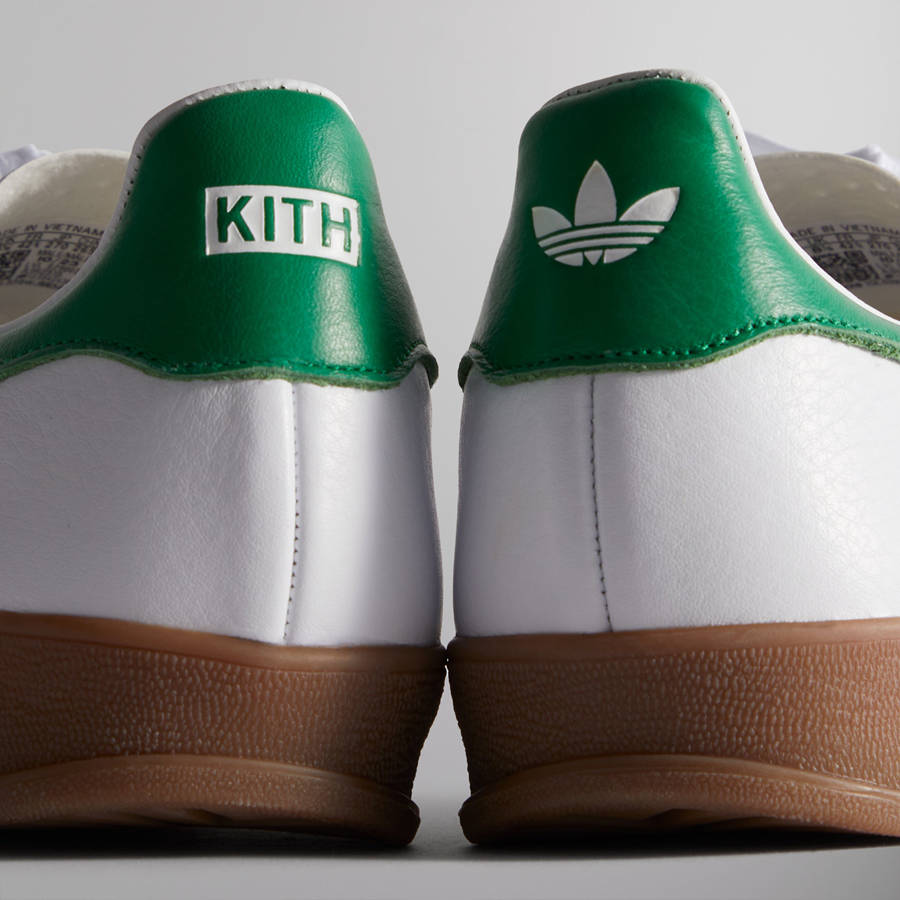 White / Green Men Kith Classics for adidas Originals Gazelle Indoor Sneakers | 4930-PDCLJ