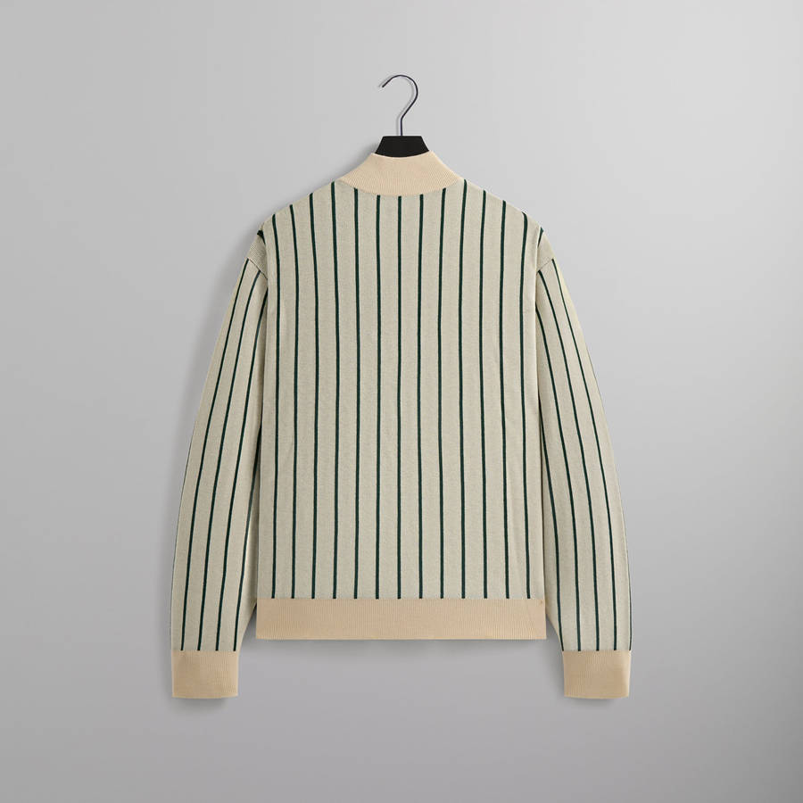 White / Green Men Kith Harmon Quarter Zip Mock Neck Sweatshirts | 9536-GKAHM
