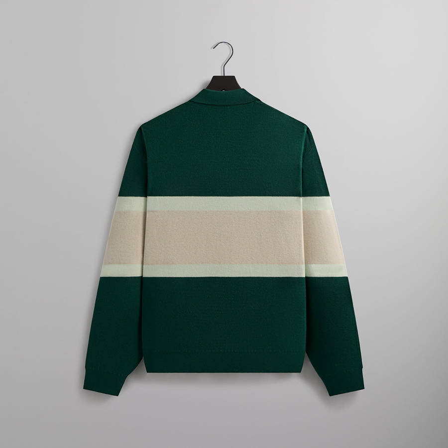 White / Green Men Kith Harmon Rugby Pullover Sweatshirts | 8536-PGEDA