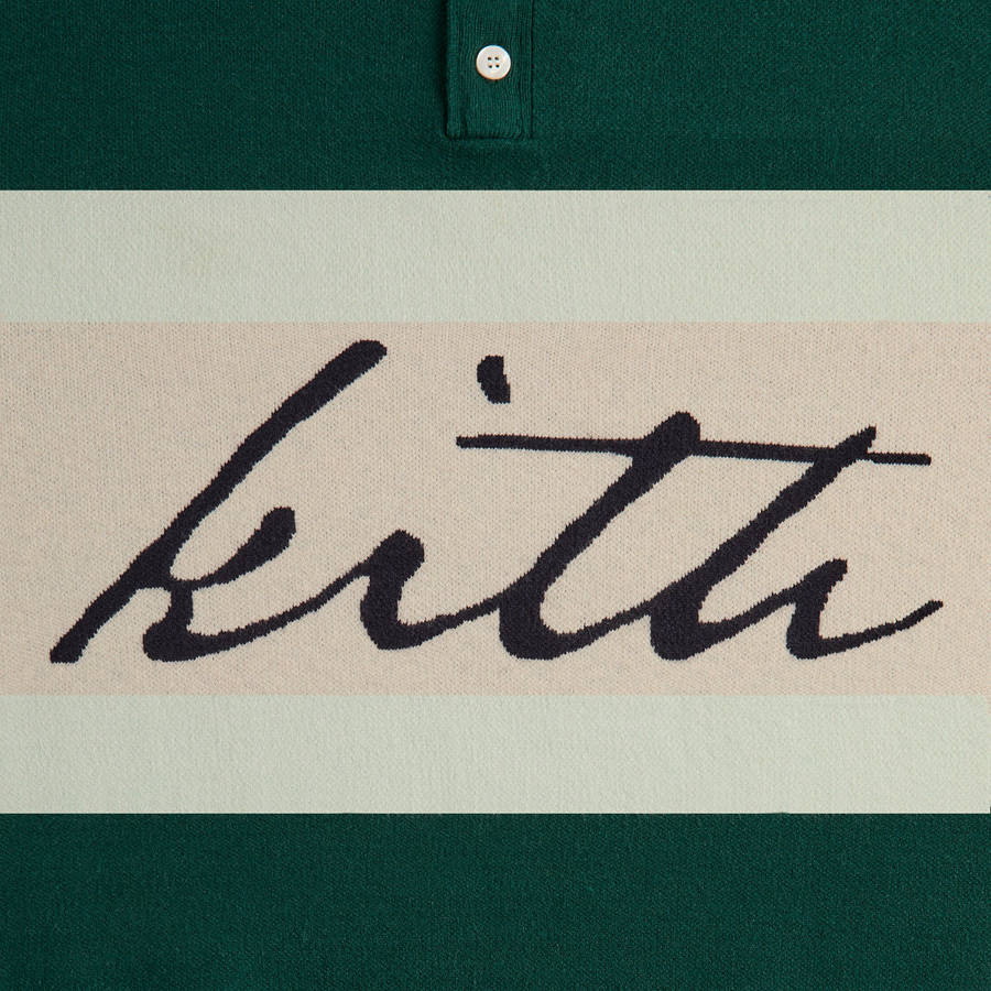 White / Green Men Kith Harmon Rugby Pullover Sweatshirts | 8536-PGEDA