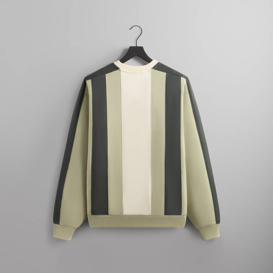 White / Green Men Kith Nelson Panelled Crewneck Sweatshirts | 6310-VDHCM