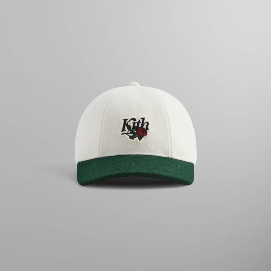 White / Green Men Kith Richards Wool Cricket Cap | 8397-VRGES