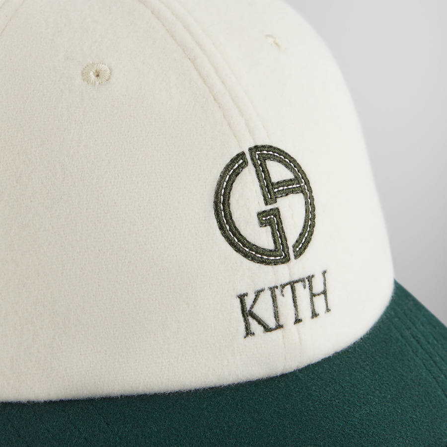 White / Green Men Kith and Giorgio Armani Two Tone Baseball Cap | 6251-CNEFP