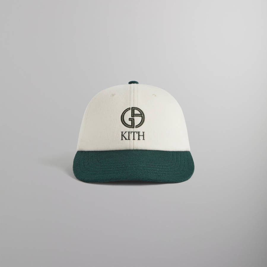 White / Green Men Kith and Giorgio Armani Two Tone Baseball Cap | 6251-CNEFP