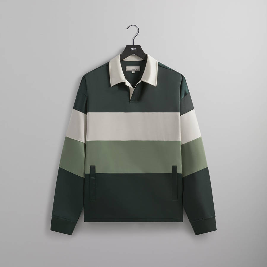 White / Green Men Kith and Kin Washed Satin Weston Pullover Sweatshirts | 3017-ZXIED