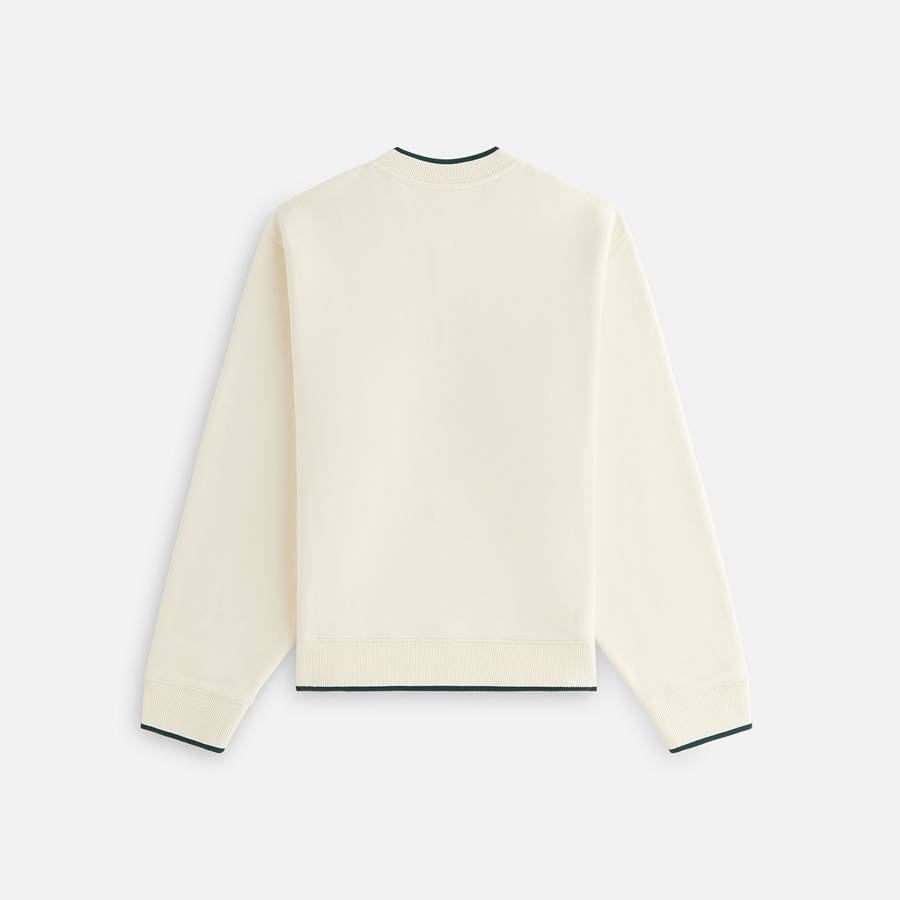 White / Green Women Kith Ashwin Magnified Crest Crewneck Sweaters | 0986-ILVEC