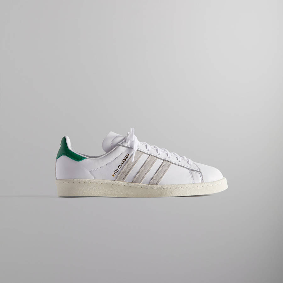 White / Green Women Kith Classics for adidas Originals Campus 80s Sneakers | 4791-CZKMN