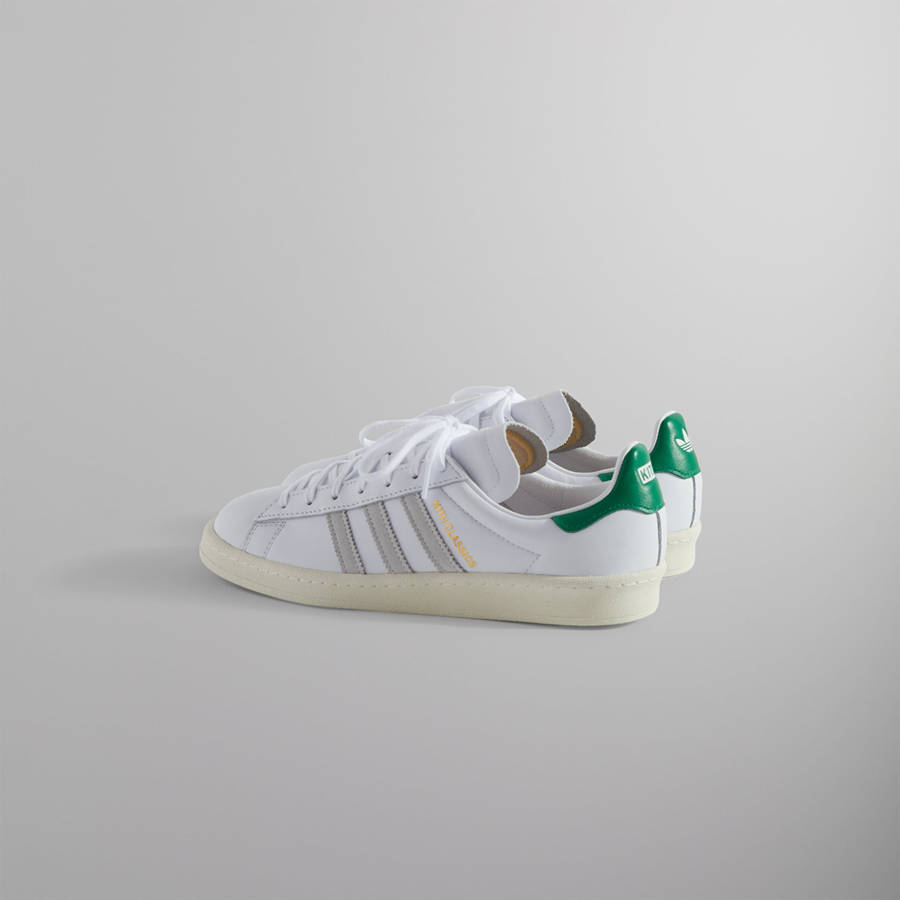 White / Green Women Kith Classics for adidas Originals Campus 80s Sneakers | 4791-CZKMN