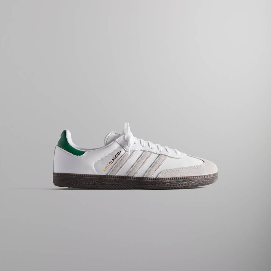 White / Green Women Kith Classics for adidas Originals Samba OG Sneakers | 8543-GZIBA