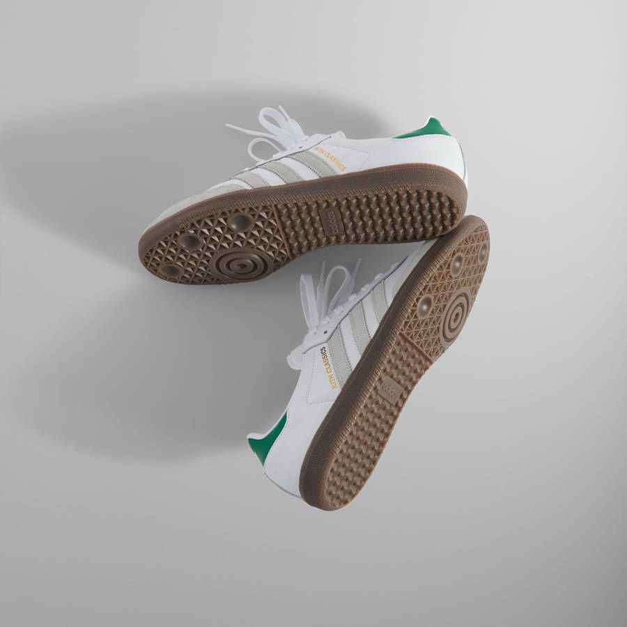 White / Green Women Kith Classics for adidas Originals Samba OG Sneakers | 8543-GZIBA