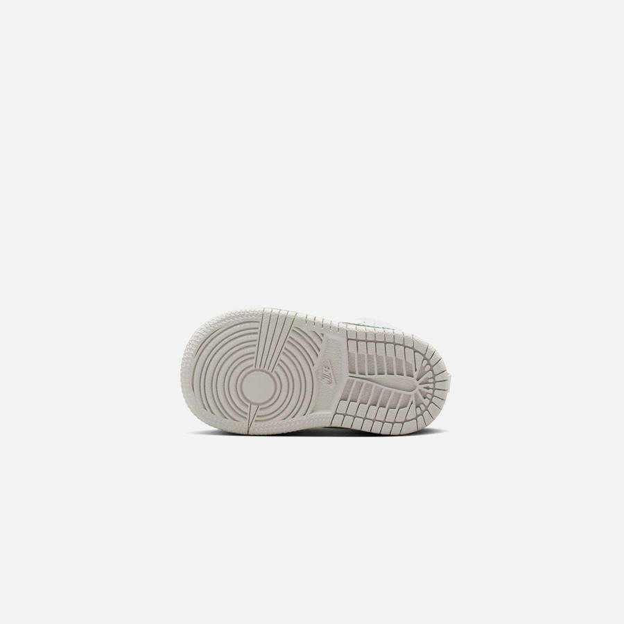 White / Green / Grey Kids' Kith Jordan TD Air Jordan 1 Mid SE Sneakers | 9760-TBLWG