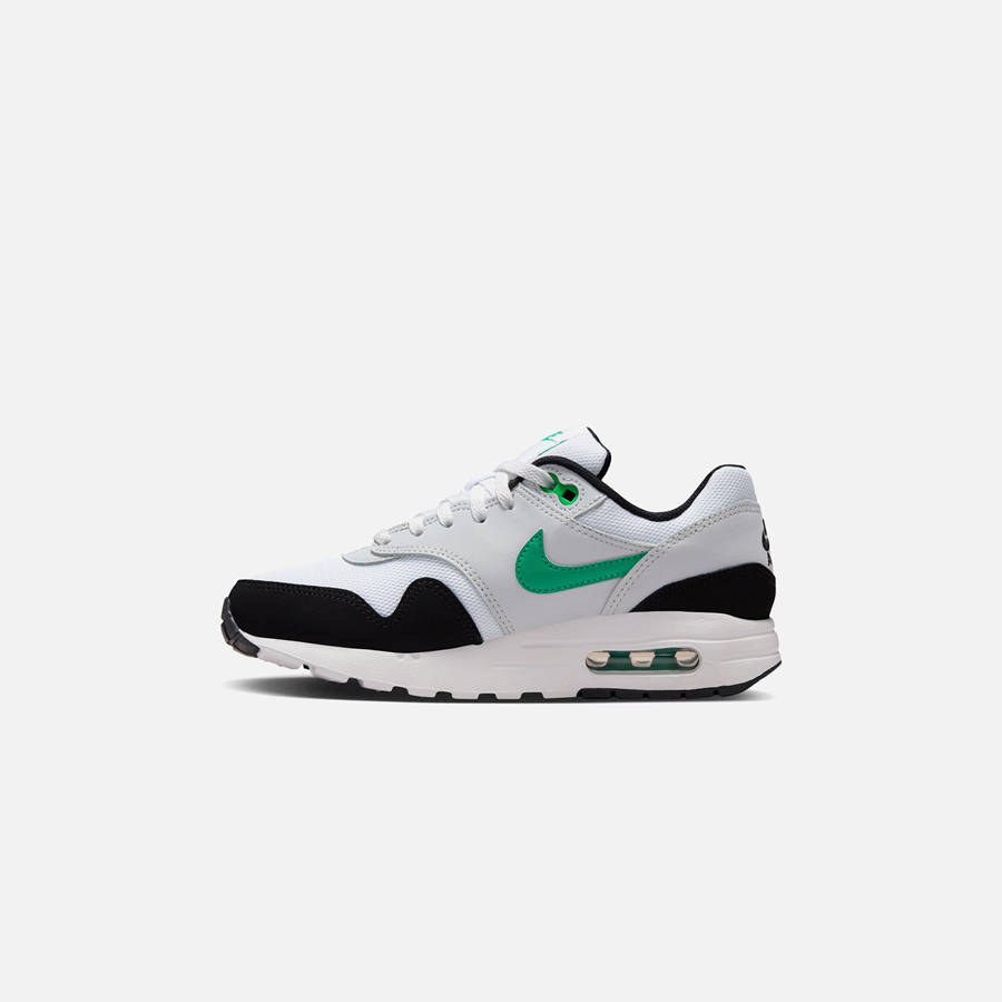 White / Green / Platinum / Black Kids' Kith Nike GS Air Max 1 Sneakers | 2945-JKMLD