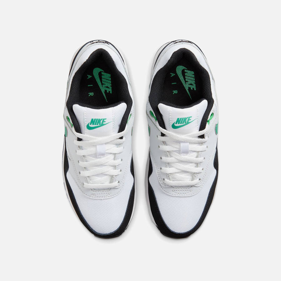 White / Green / Platinum / Black Kids' Kith Nike GS Air Max 1 Sneakers | 2945-JKMLD