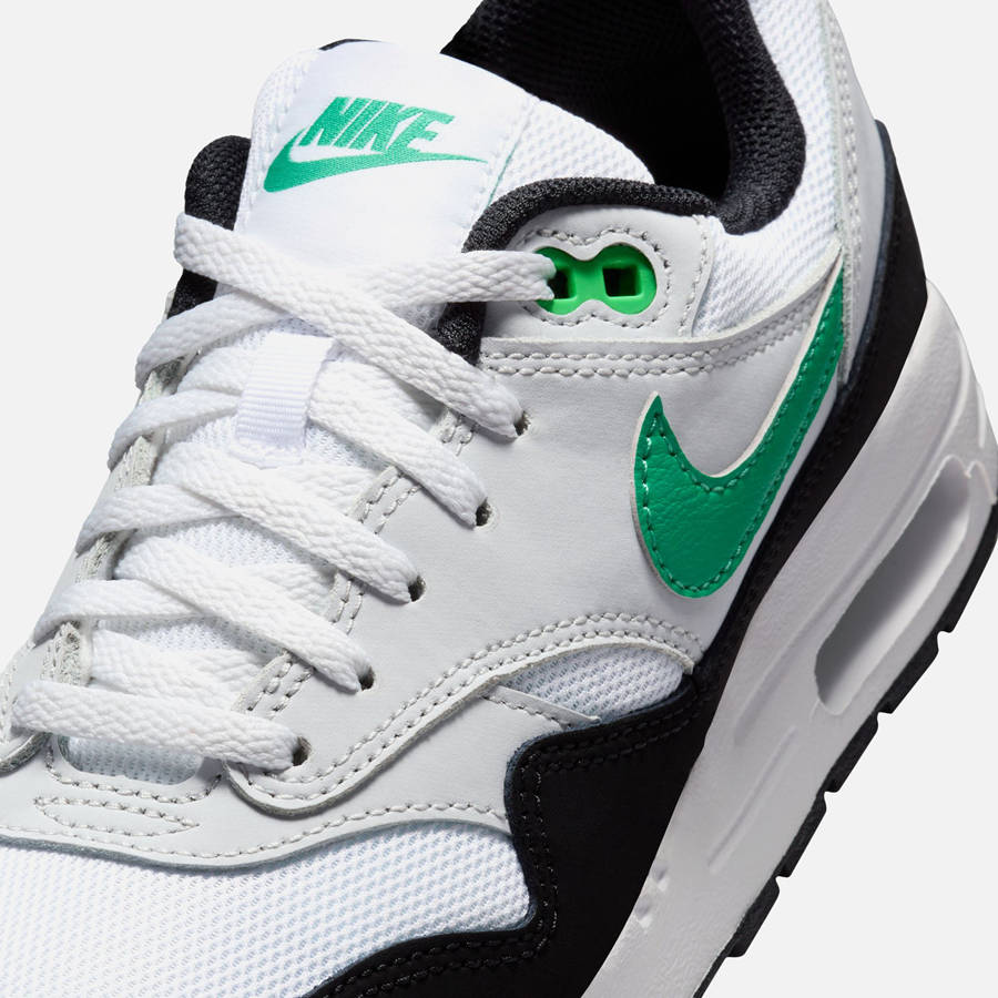 White / Green / Platinum / Black Kids' Kith Nike GS Air Max 1 Sneakers | 2945-JKMLD