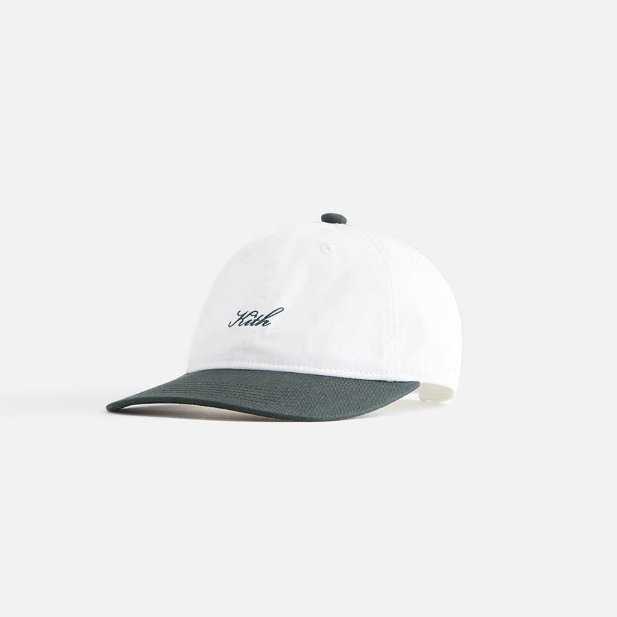 White / Grey Kids' Kith Script Greenwich Cap Headwear | 7986-DOKNG