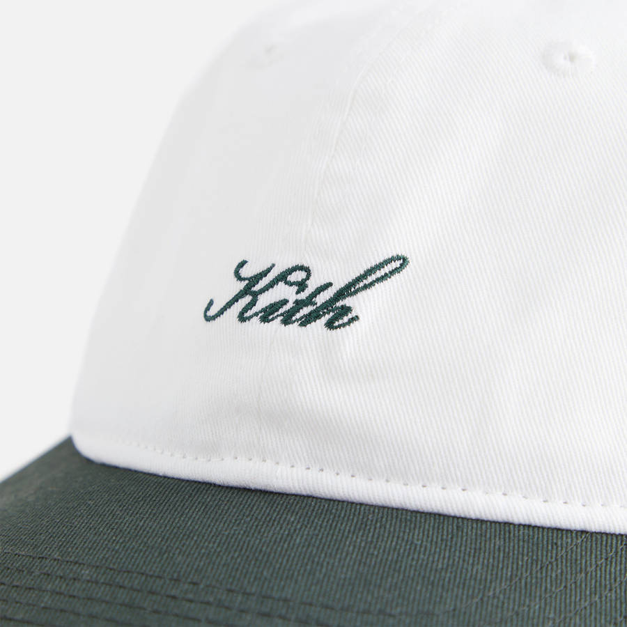 White / Grey Kids' Kith Script Greenwich Cap Headwear | 7986-DOKNG