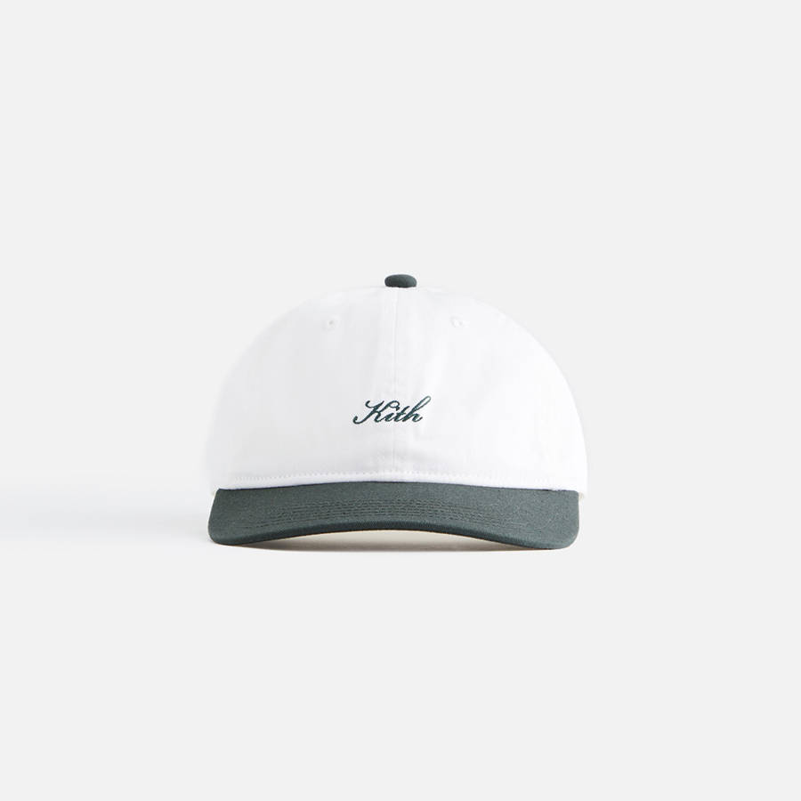 White / Grey Kids\' Kith Script Greenwich Cap Headwear | 7986-DOKNG