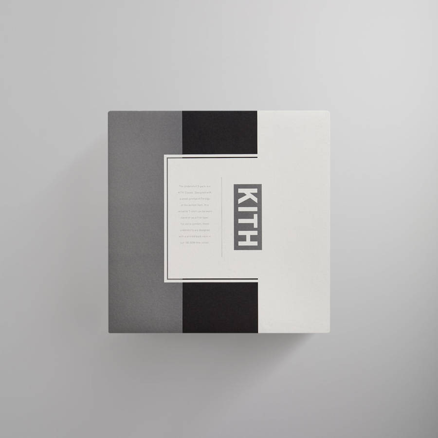 White / Grey / Black Men Kith 3-Pack Undershirt Underwear | 1745-YNTUC