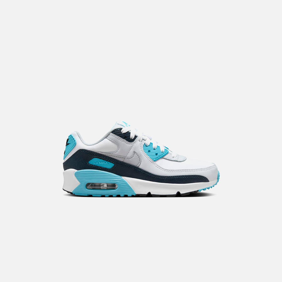 White / Grey / Blue Kids' Kith Nike GS Air Max 90 Sneakers | 5190-XFMLP