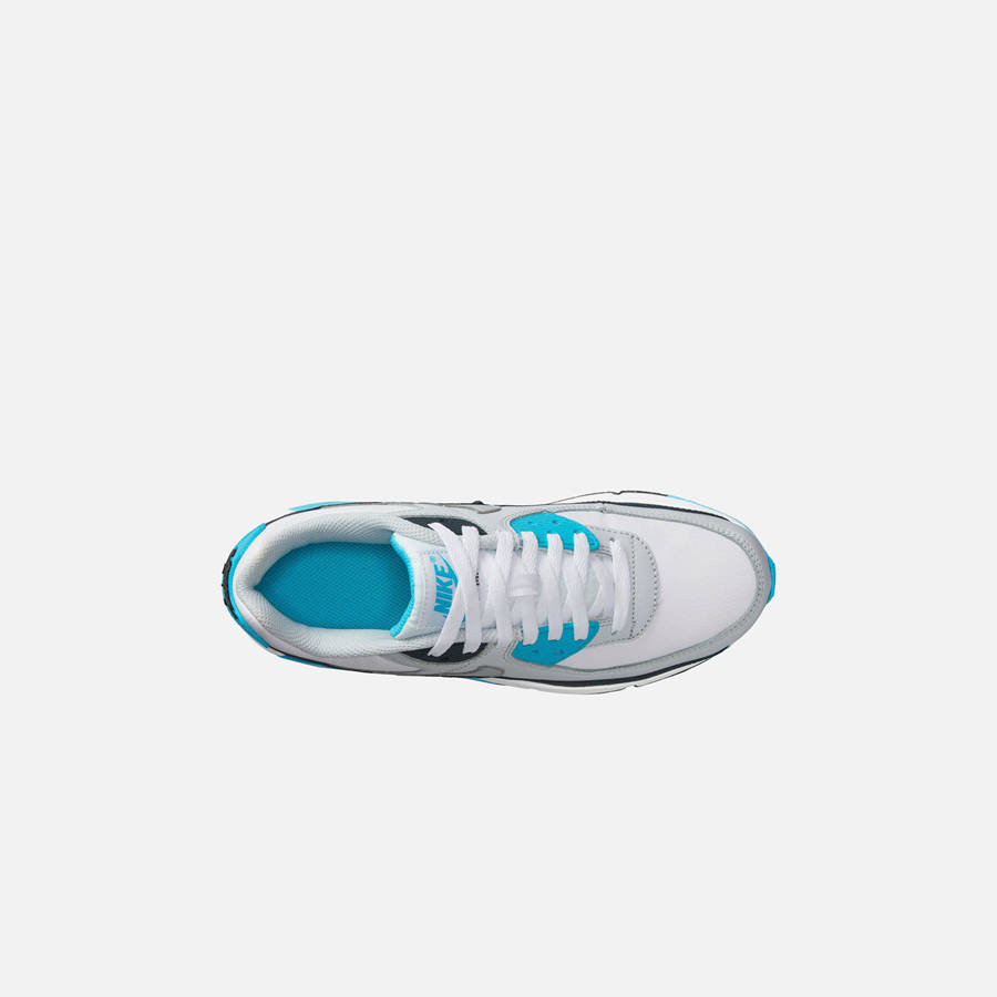 White / Grey / Blue Kids' Kith Nike GS Air Max 90 Sneakers | 5190-XFMLP