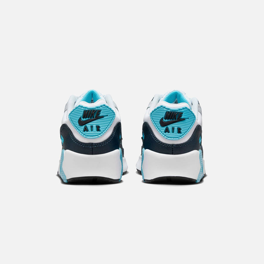 White / Grey / Blue Kids' Kith Nike GS Air Max 90 Sneakers | 5190-XFMLP